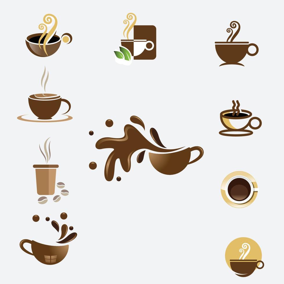 Tea Cup icon for business Initials Monogram logo vector
