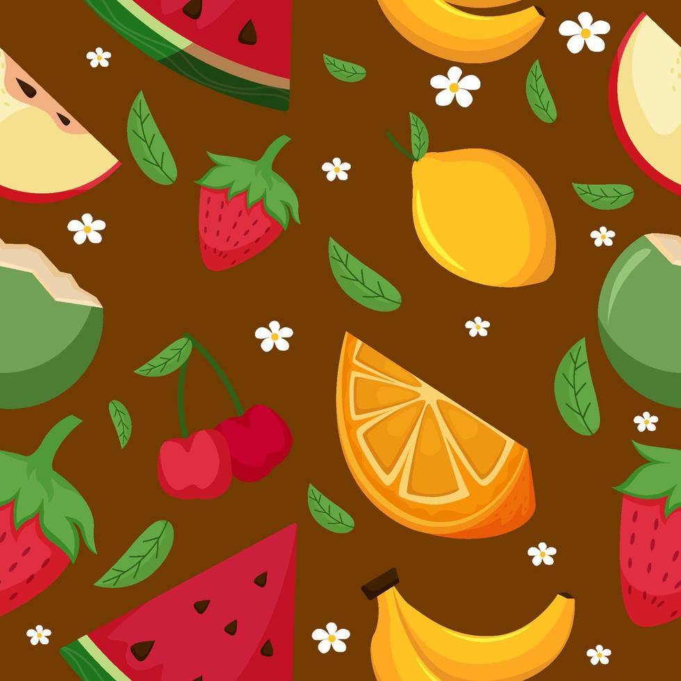 Seamless Tropical Fruits vector