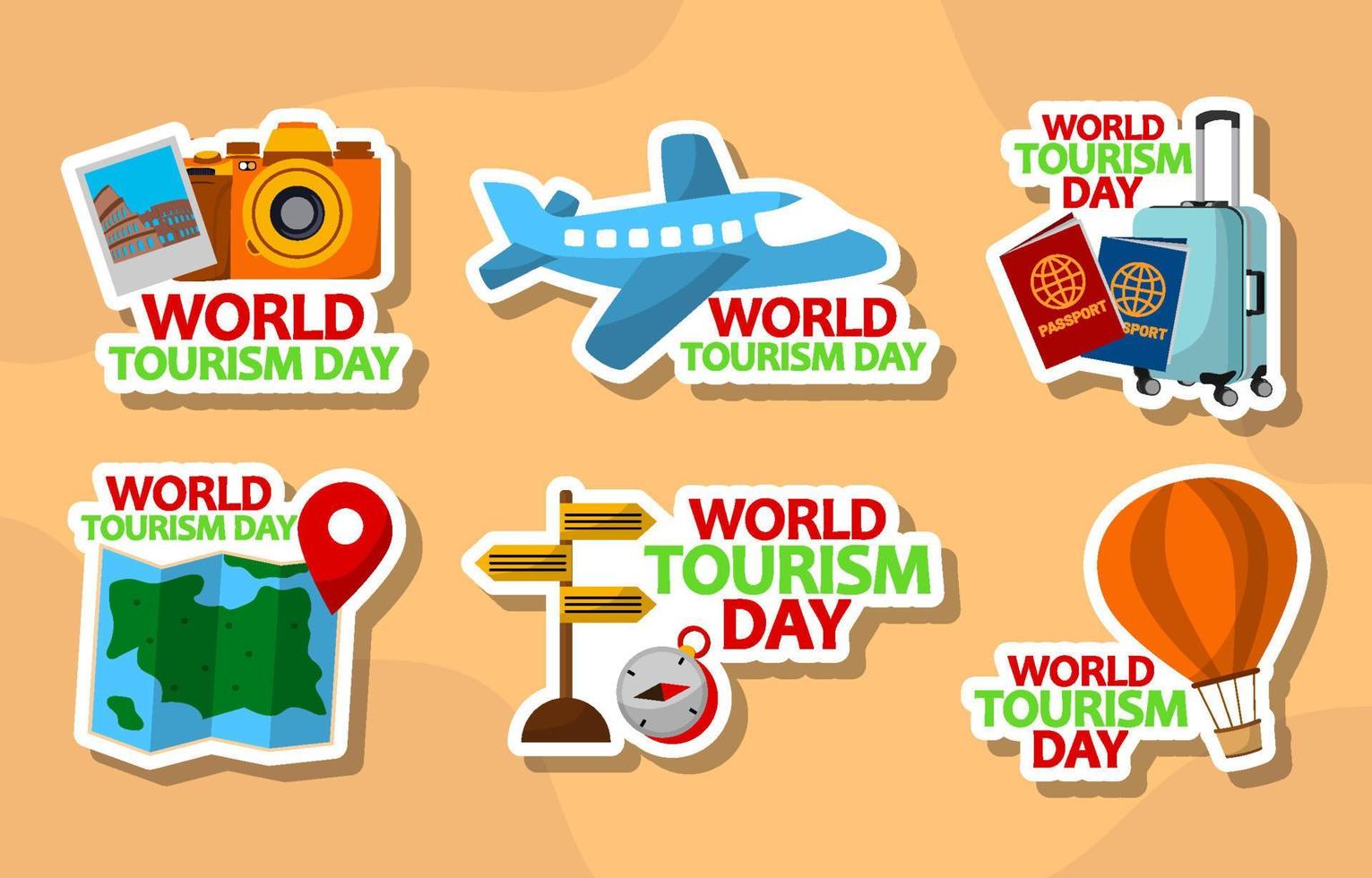 pegatina del día mundial del turismo vector