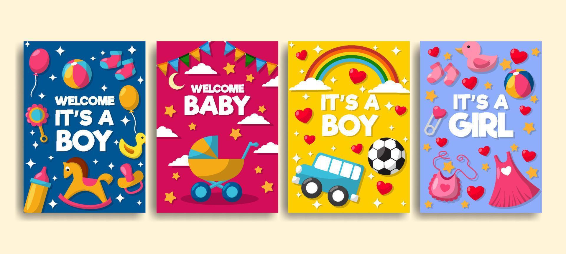 Born Day Card Template vector
