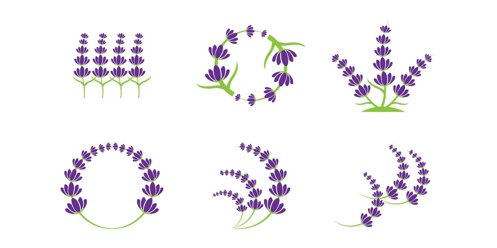 logotipo de vector de icono libre de flor de lavanda simple