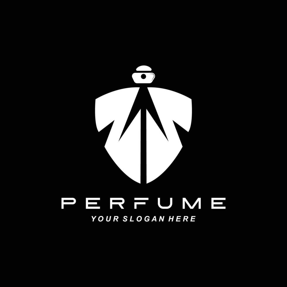 diseño de logotipo de botella de perfume de lujo, ilustración para cosméticos, belleza, salón, productos de empresa, vector