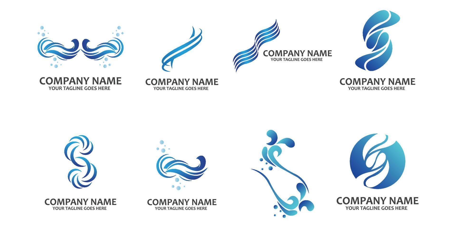vector de icono de logotipo de onda oceánica simple