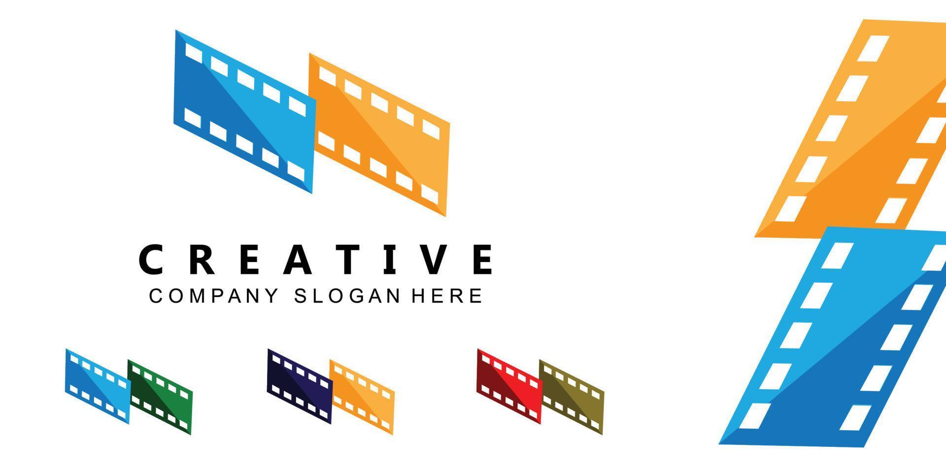 Film strip logo vector symbol