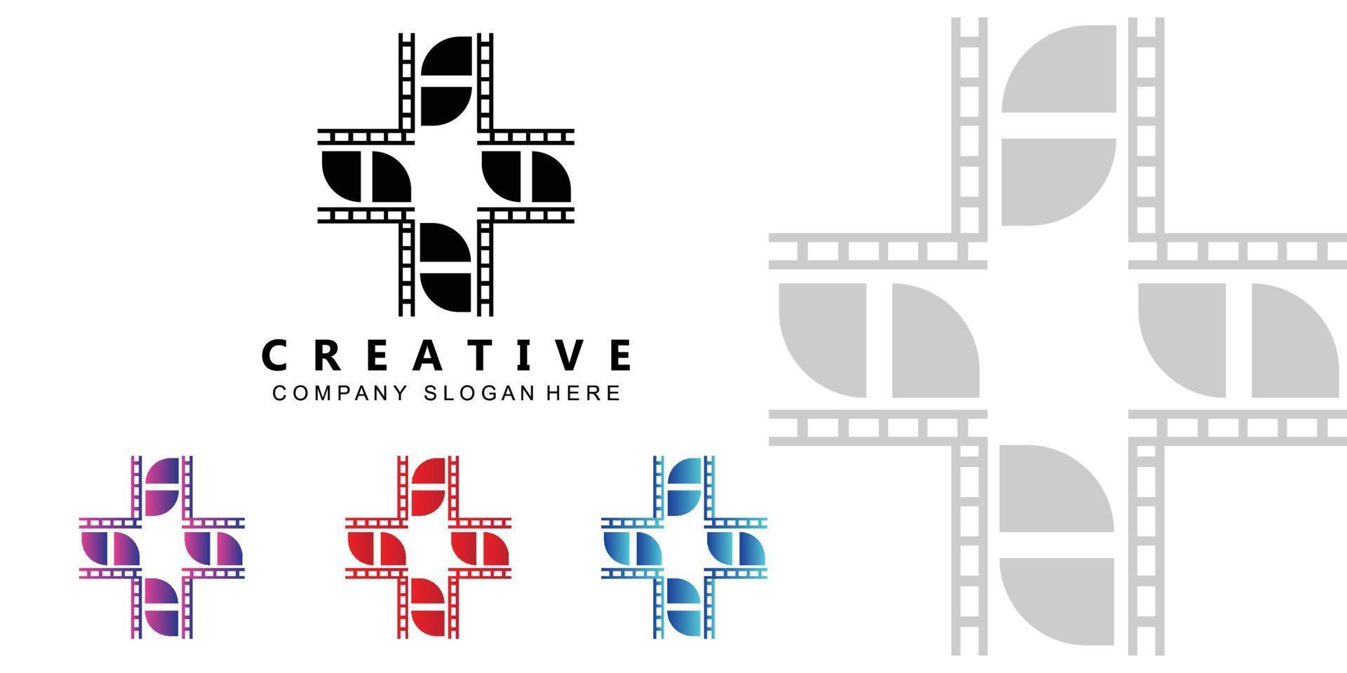 Film strip logo vector symbol