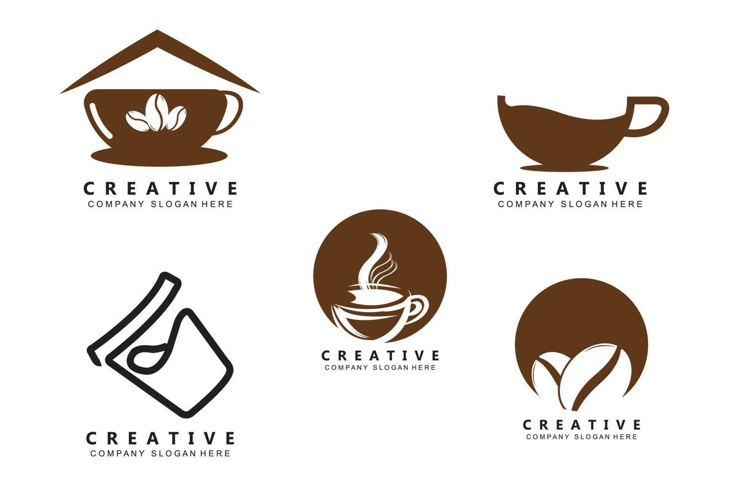 Beans And Coffee Cup Logo Template vector icon design