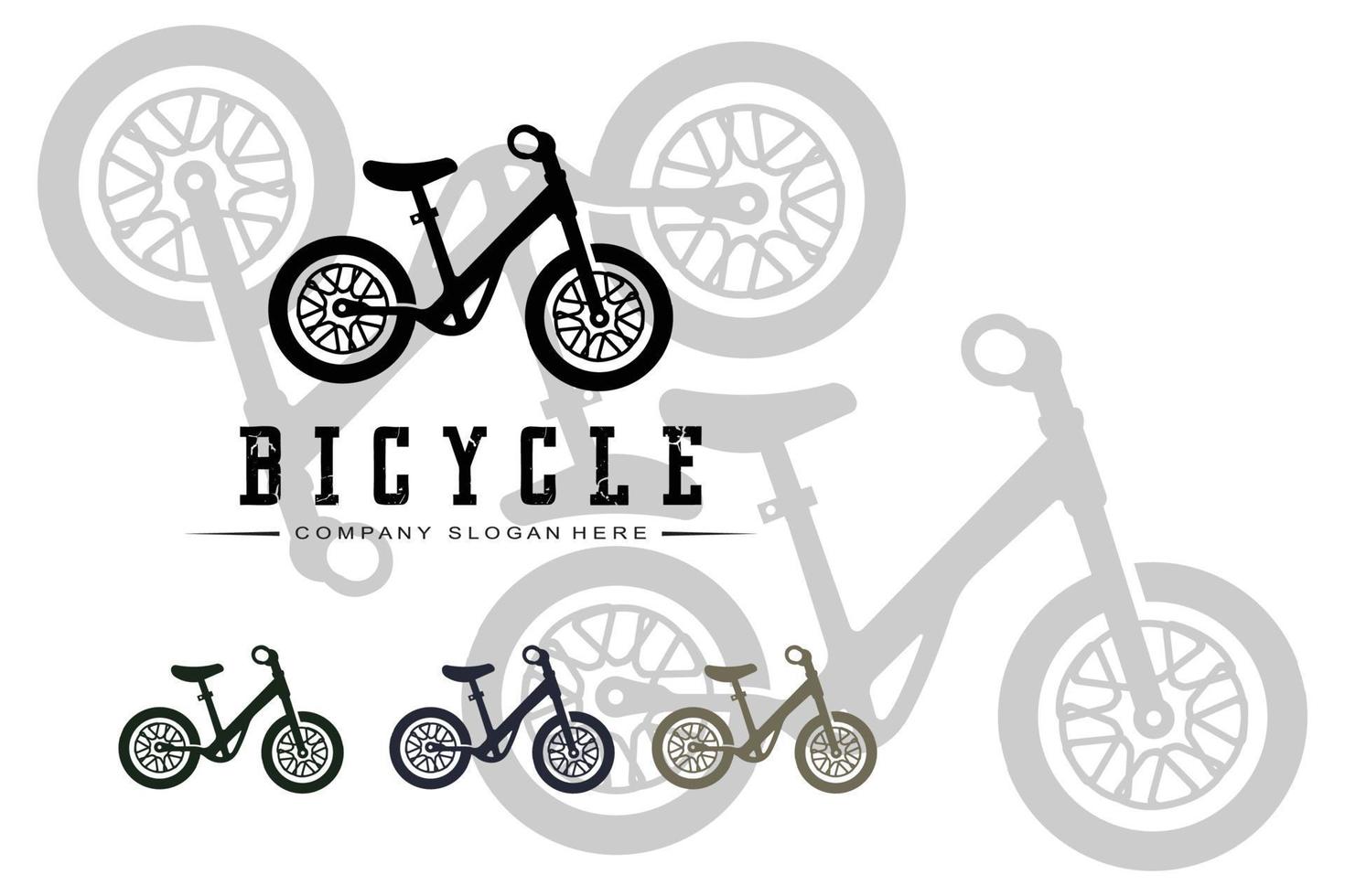 vector de icono de logotipo de bicicleta, vehículo para deportes, carreras, casual, cuesta abajo, plantilla retro