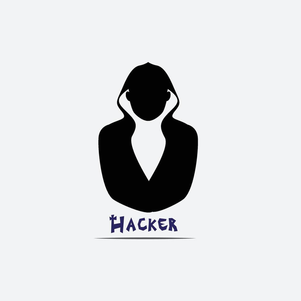 icono de hacker para el logotipo de monograma de iniciales comerciales vector