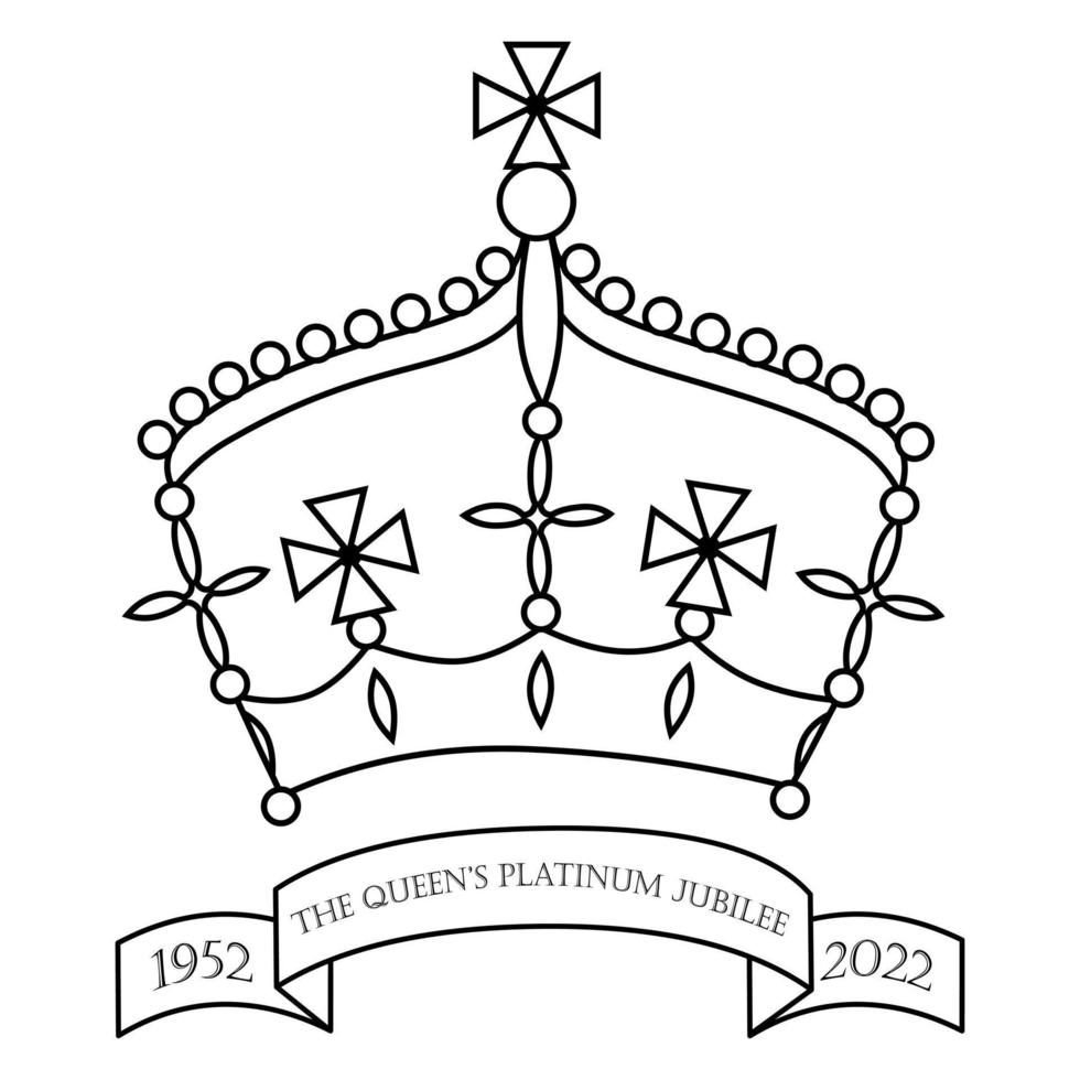 Queen platinum jubilee 2022 vector clipart illustration