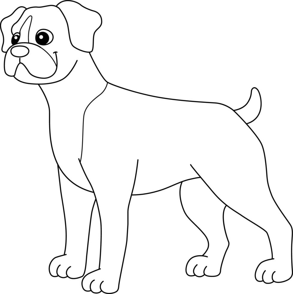 Boxer Dog Coloring Page for Kids vector