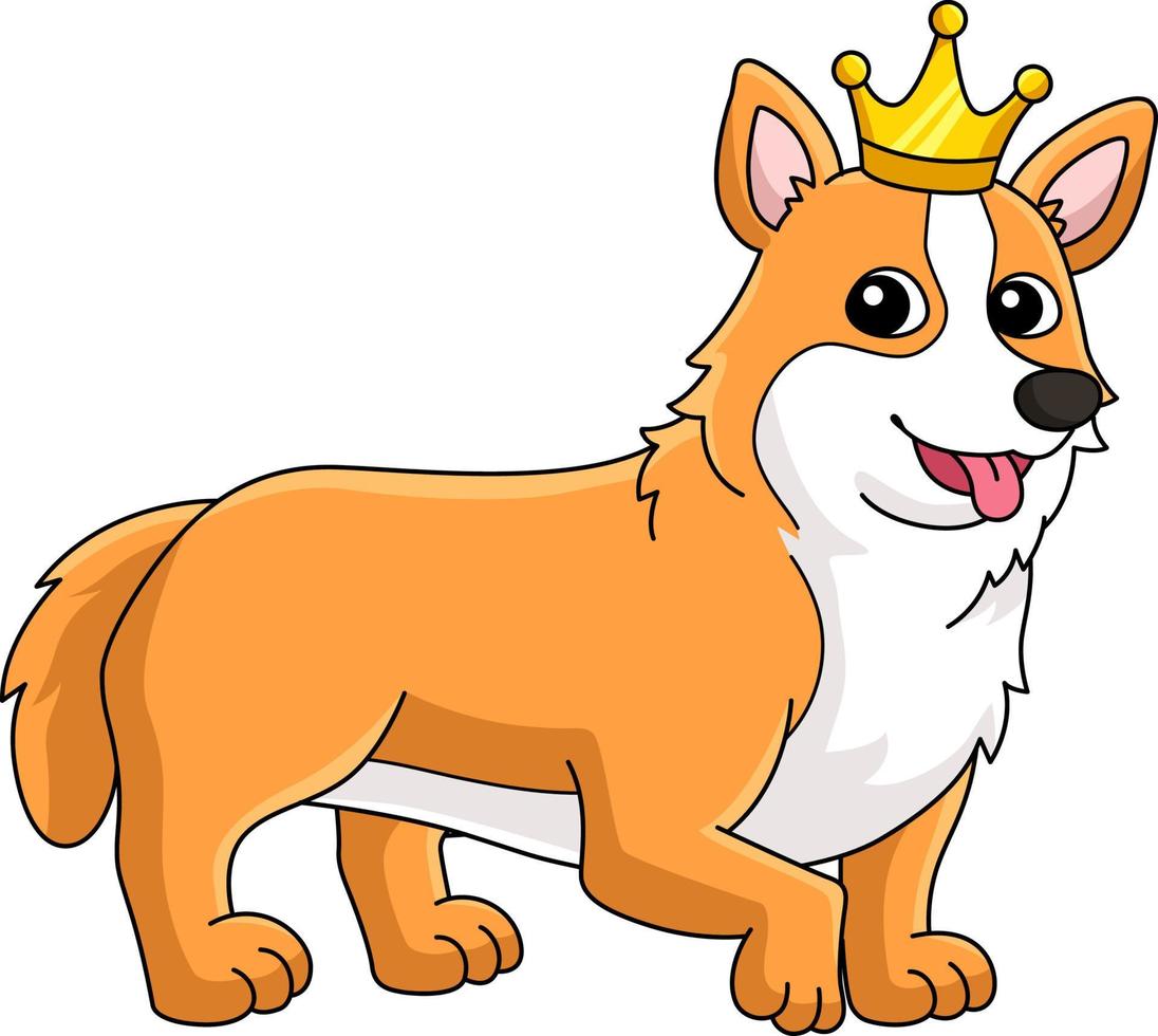 Corgi Dog Cartoon Colored Clipart Illustration vector