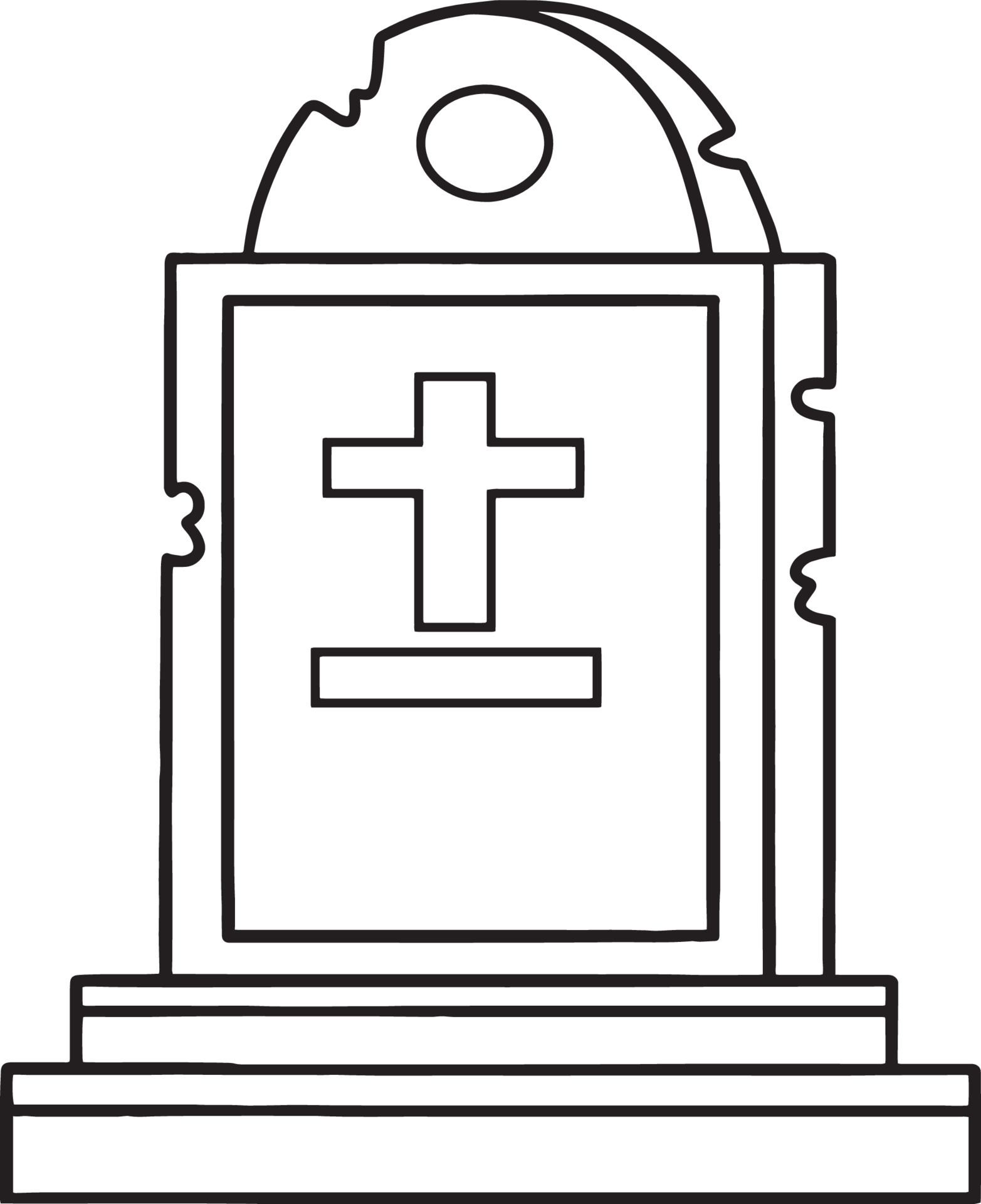 Grave Halloween Isolated Coloring Page 8208232 Vector Art at Vecteezy