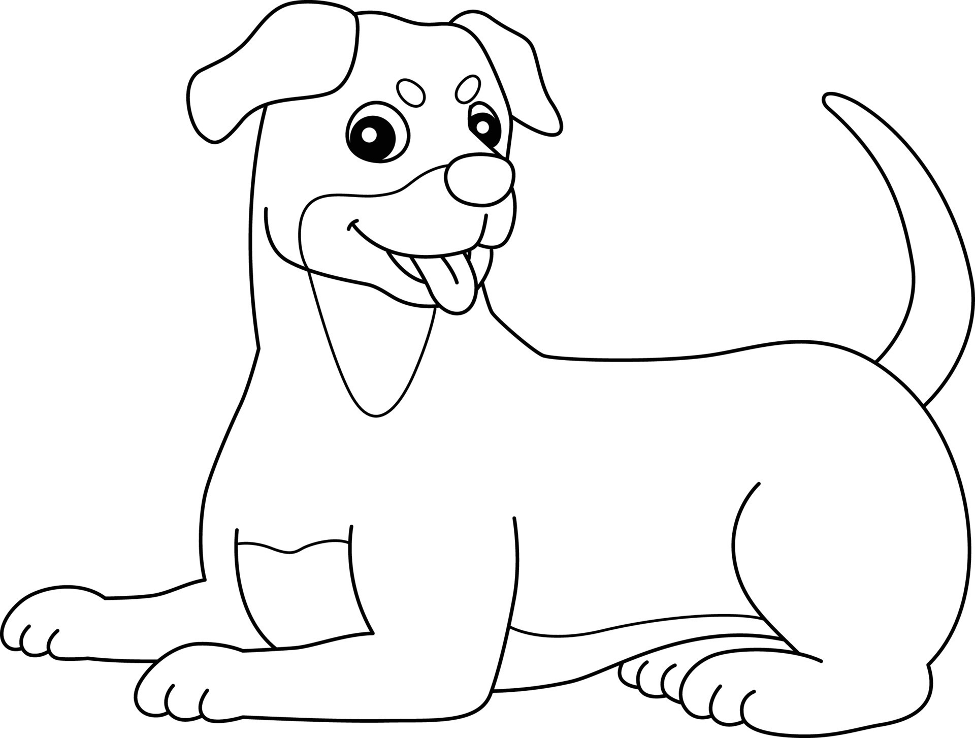 Rottweiler Dog Coloring Page Isolated for Kids 8208257 Vector Art at