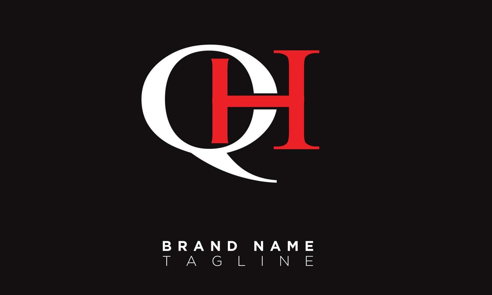 Alphabet letters Initials Monogram logo QH, HQ, Q and H vector