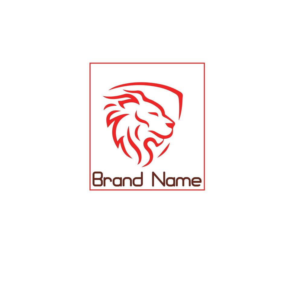 lion with shield icon for business Initials Monogram logo vector