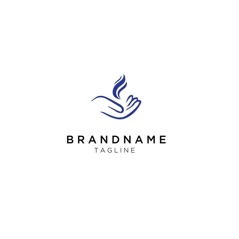 hand with flame icon for business Initials Monogram logo vector