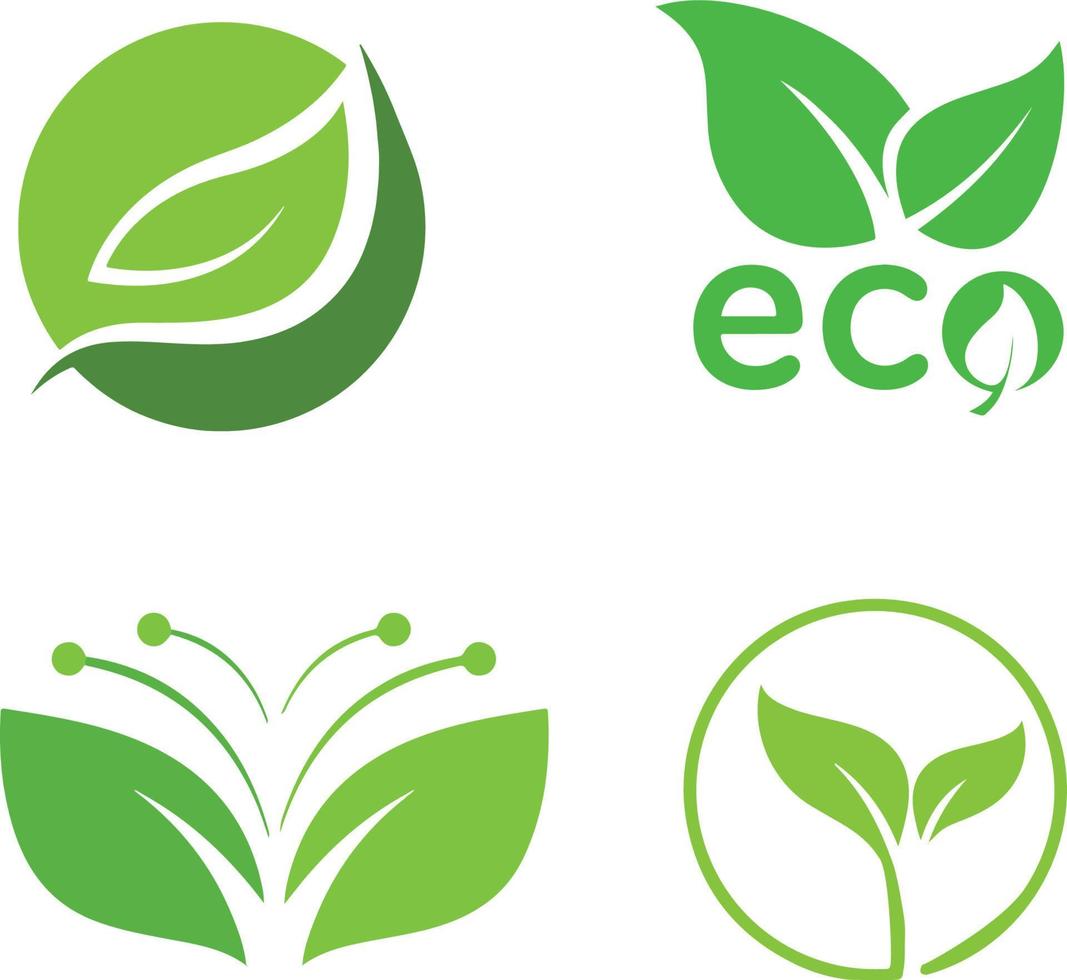 eco leaf icon for business Initials Monogram logo vector