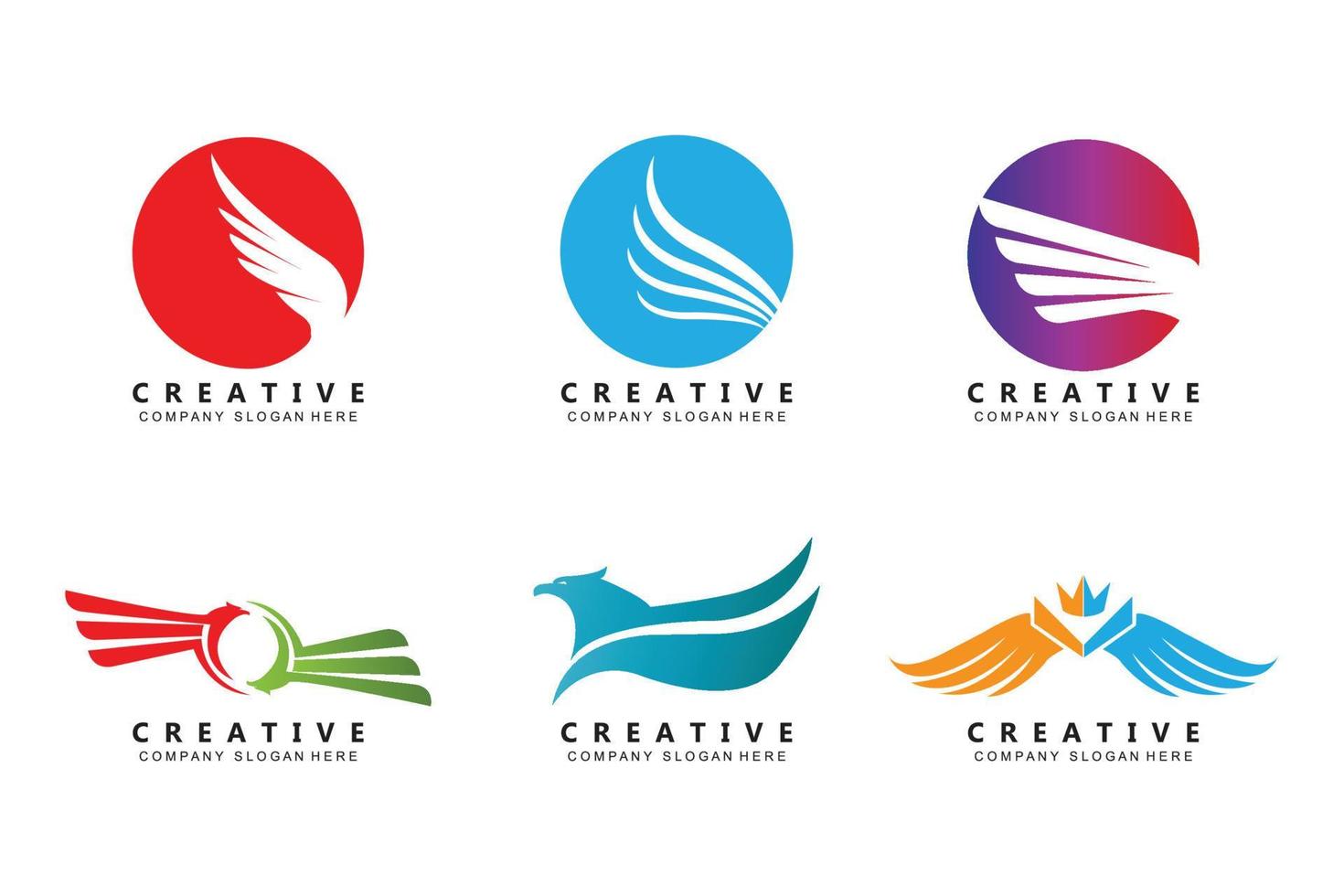 Eagle wing Logo design, flying bird animal illustration, company brand vector