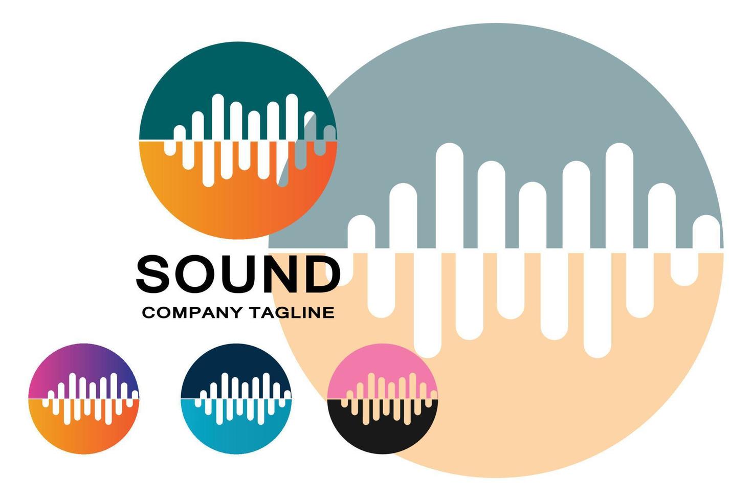 Simple music sound logo vector icon