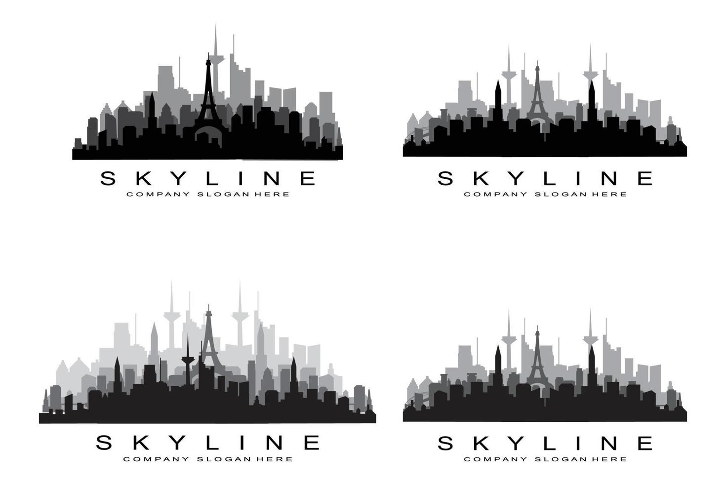 City Skyline,Skyscraper for Urban Real Estate Building Logo Design Vector