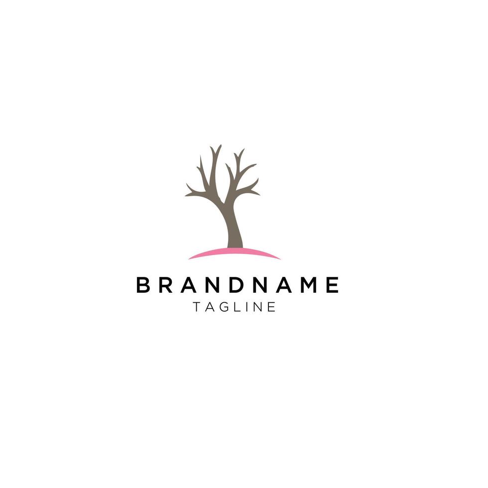 tree without leaf icon for business Initials Monogram logo vector