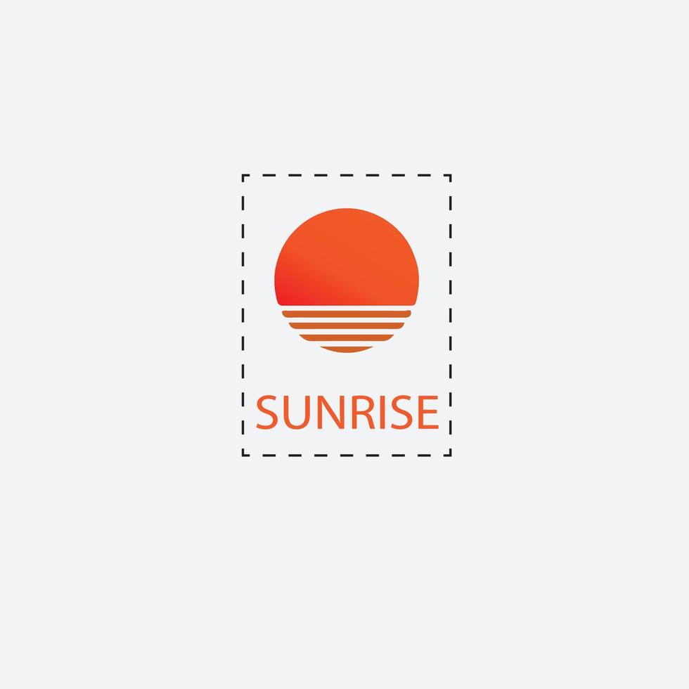 sun rise icon for business Initials Monogram logo vector