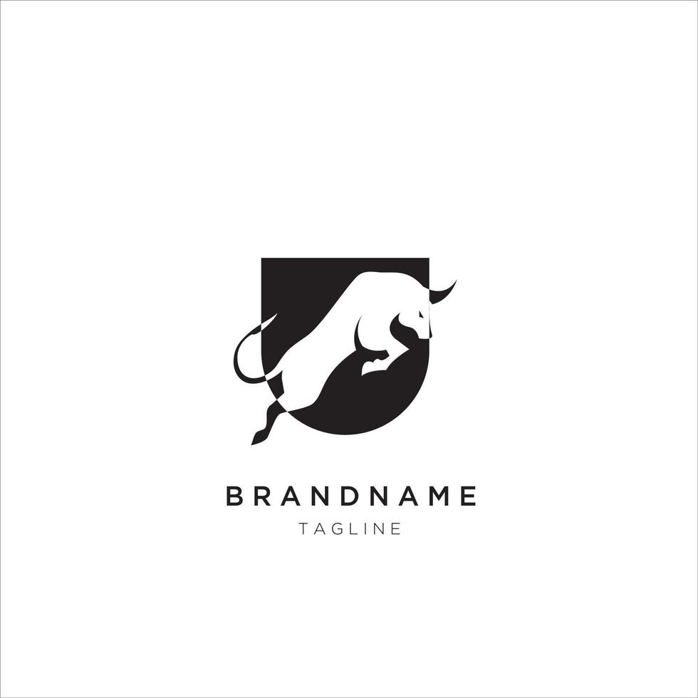 icono de luchador de toros para el logotipo de monograma de iniciales comerciales vector