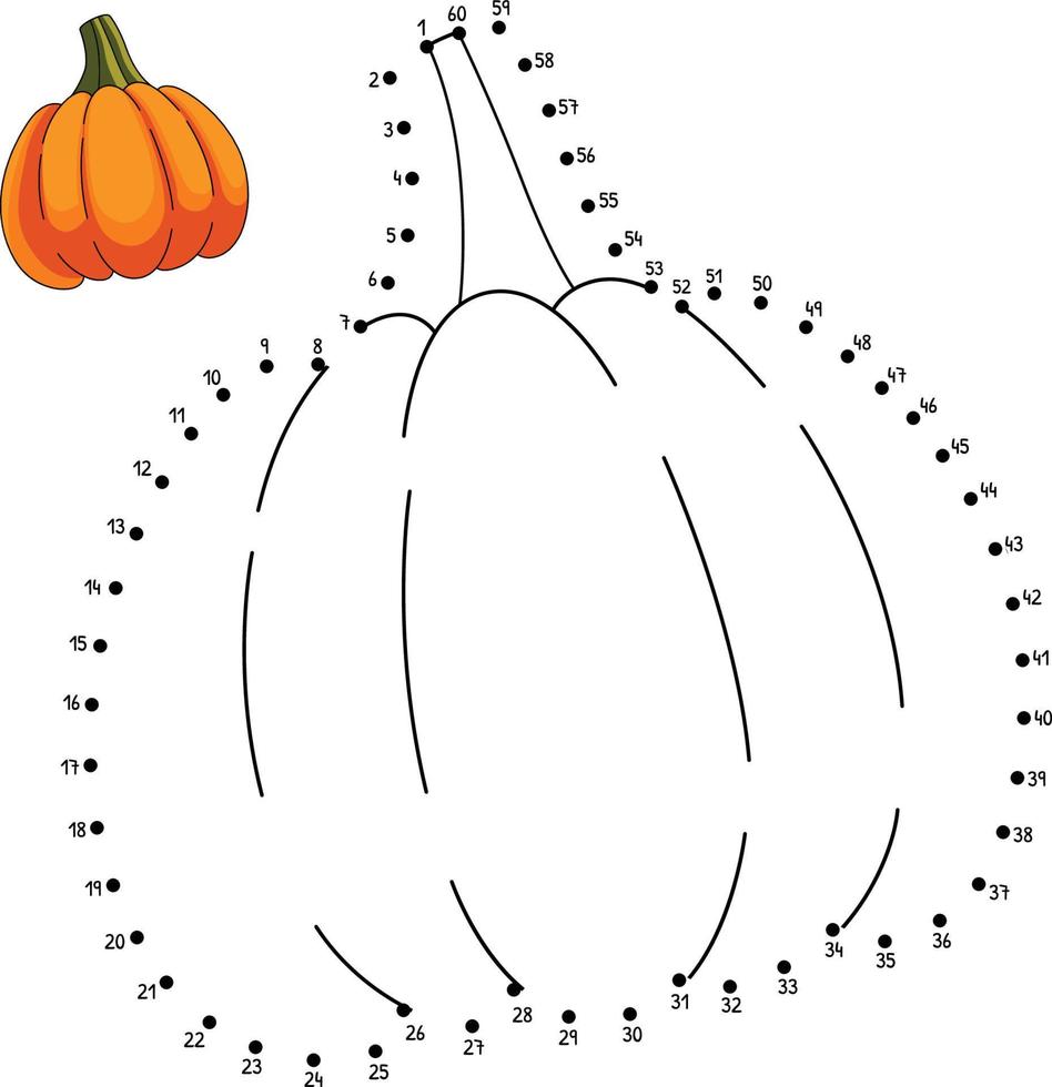 Dot to Dot Thanksgiving Pumpkin Coloring Pages 8208584 Vector Art at