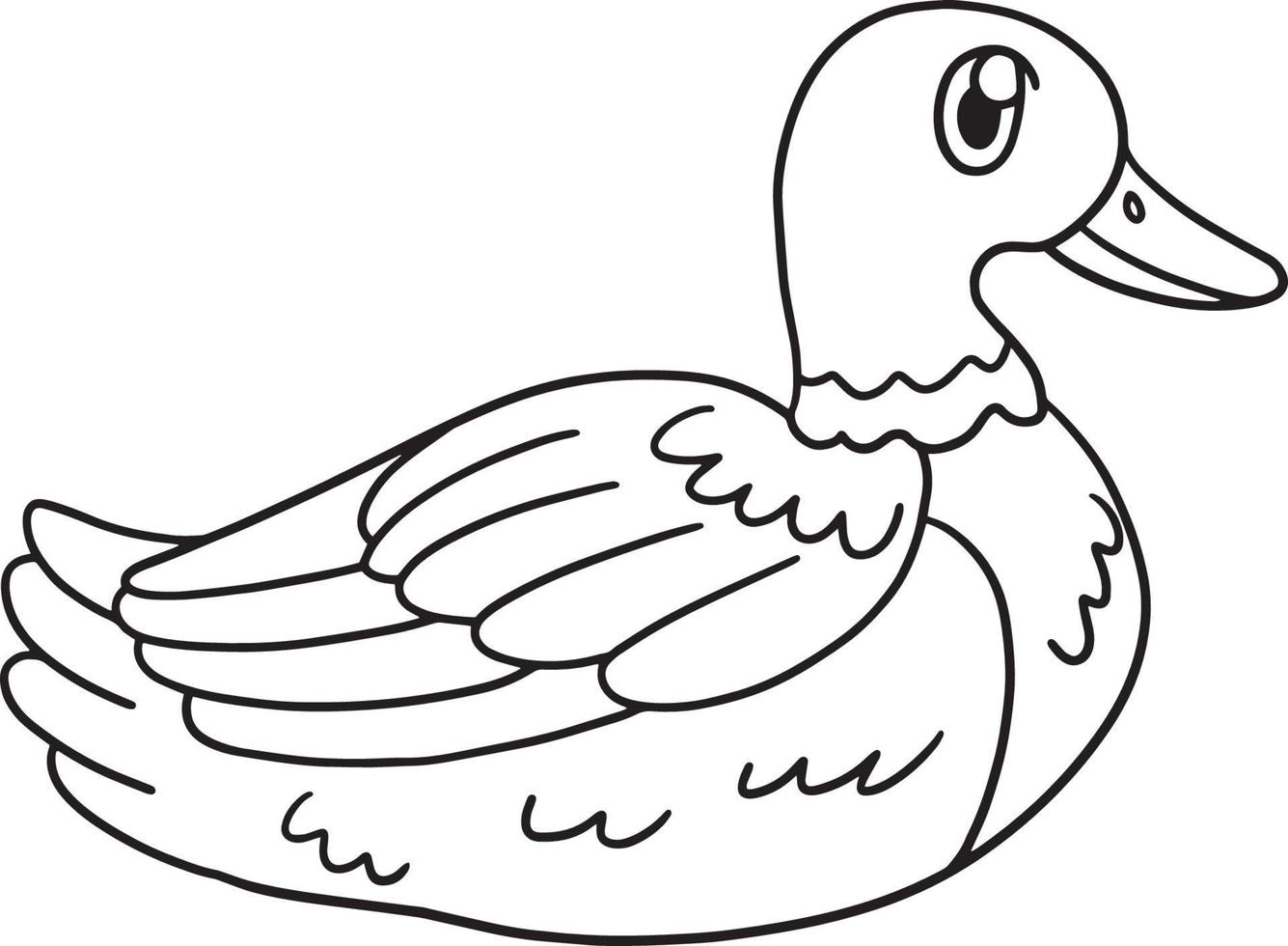 Duck Coloring Page Isolated for Kids vector