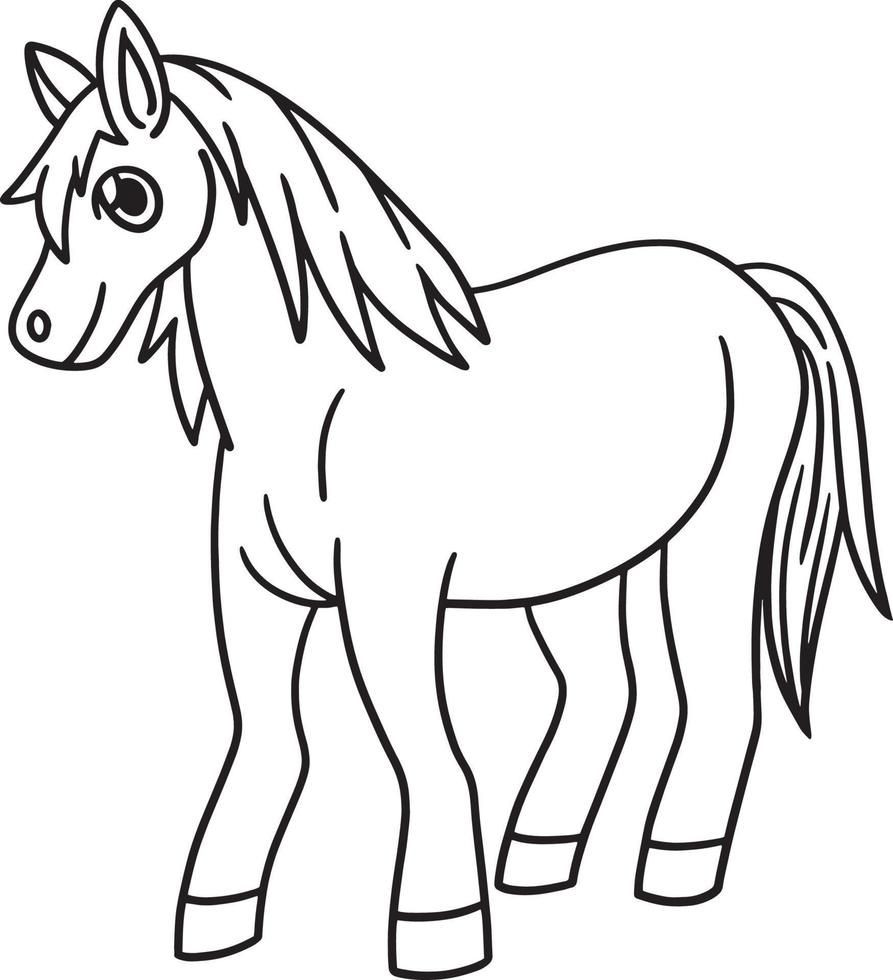 Horse Coloring Page Isolated for Kids vector