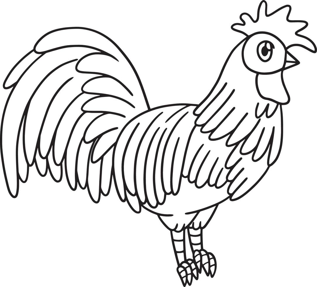 Rooster Coloring Page Isolated for Kids 8208591 Vector Art at Vecteezy