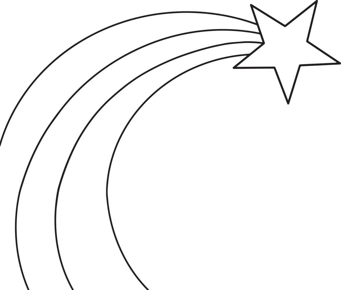 Shooting Star Isolated Coloring Page for Kids vector