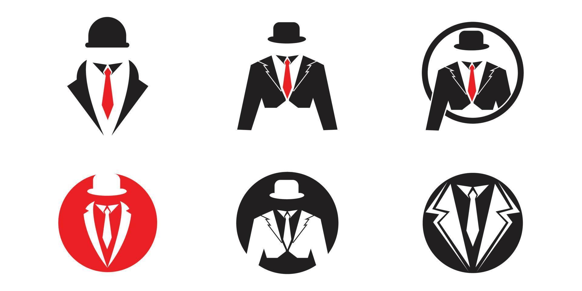black mafia men tuxedo symbol vector logo