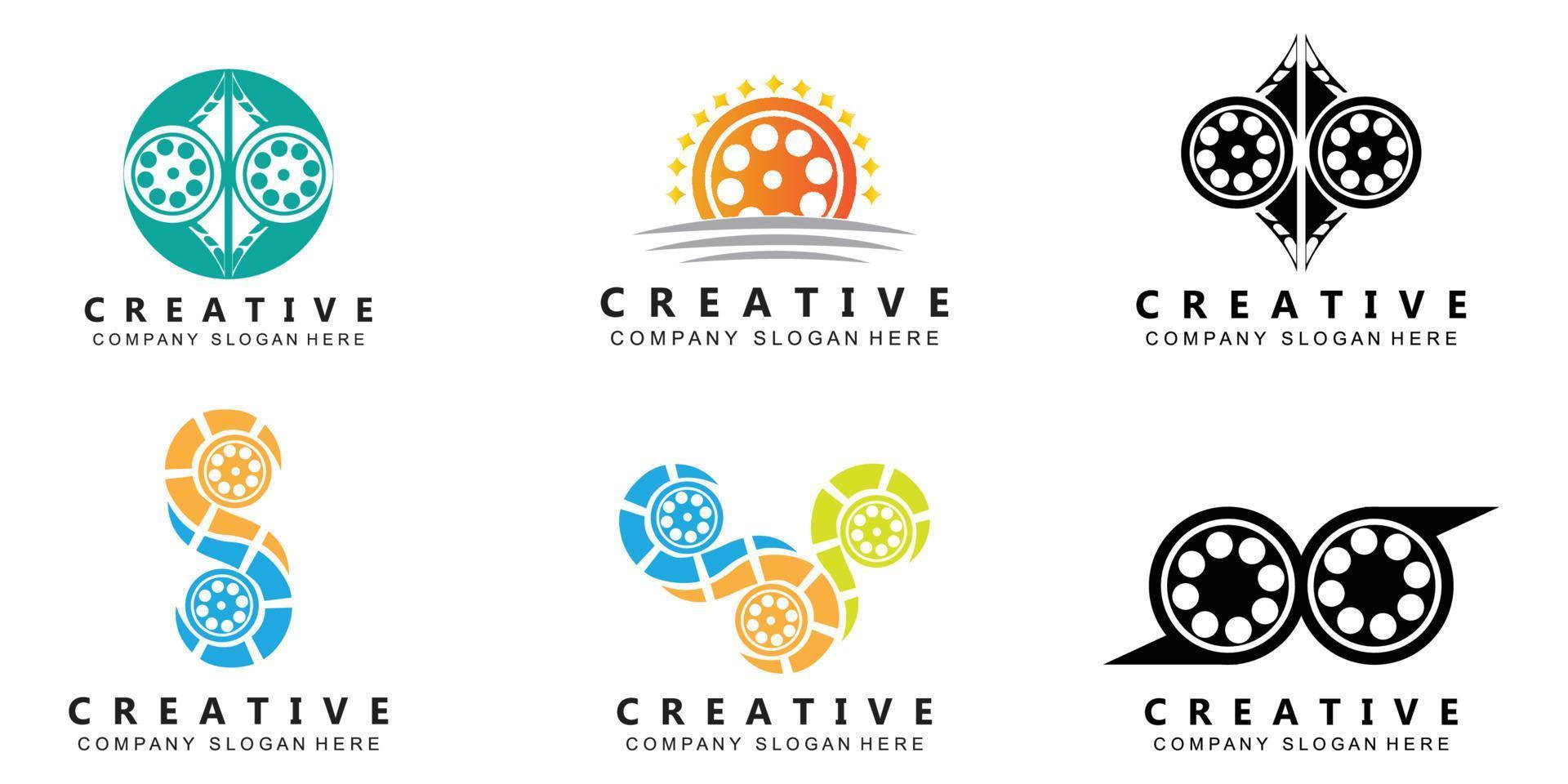 Film strip logo vector symbol