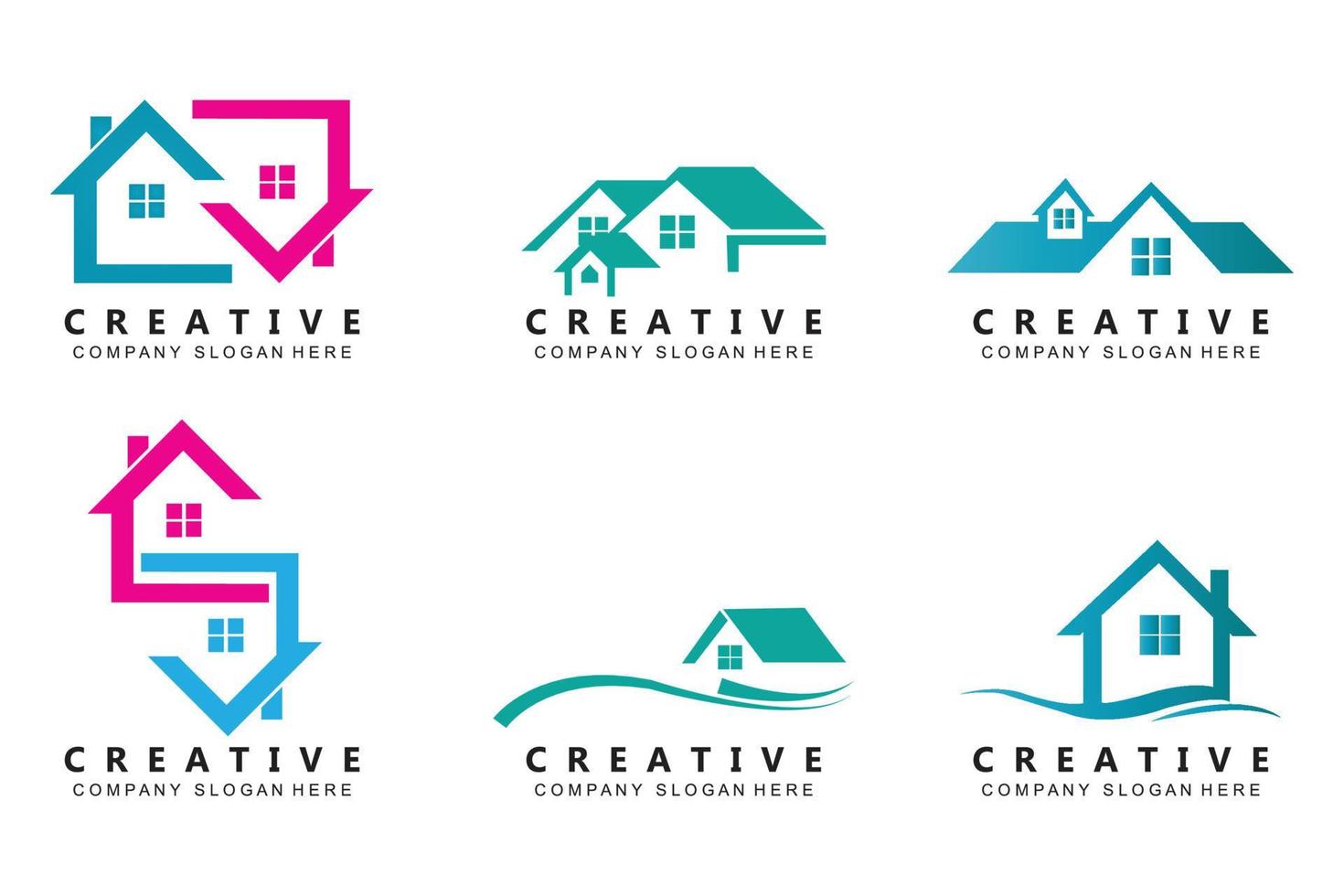 Urban building construction logo icon symbol, house, apartment, city view vector