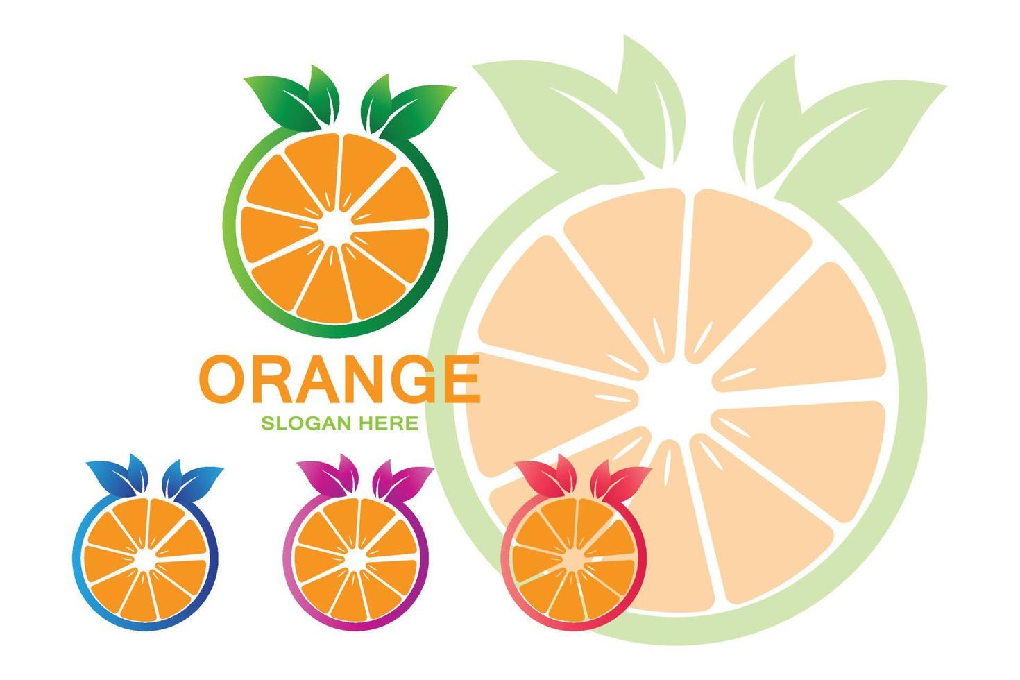 vector de icono de logotipo de fruta naranja. inspiración vegetal, ilustración