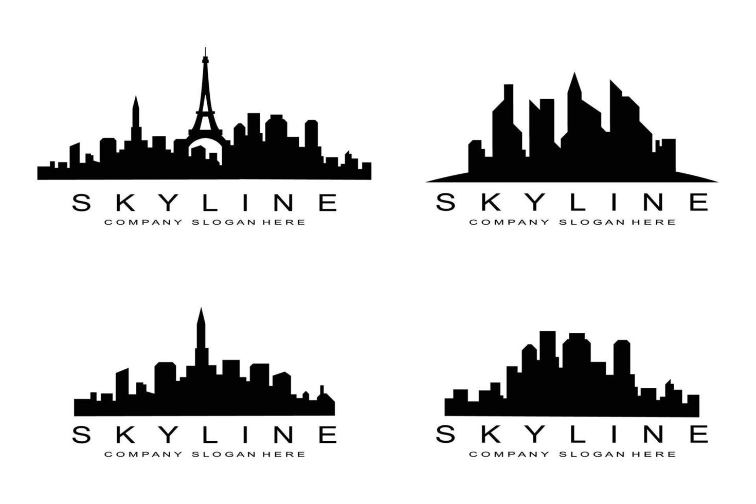 City Skyline,Skyscraper for Urban Real Estate Building Logo Design Vector