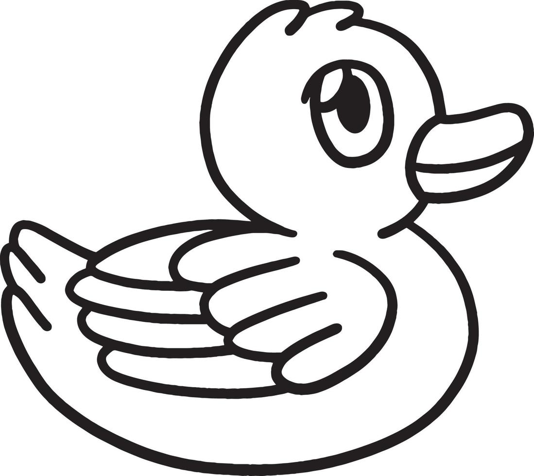 Duckling Coloring Page Isolated for Kids vector