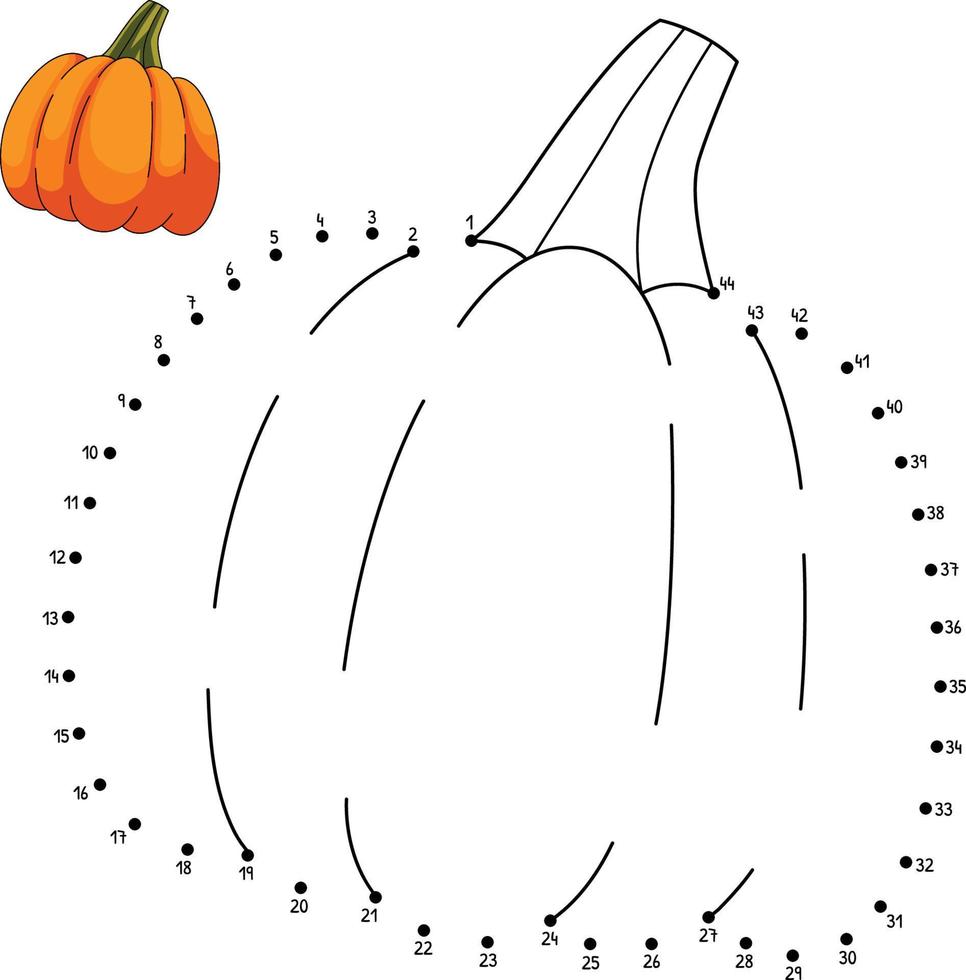 Dot to Dot Thanksgiving Pumpkin Coloring Pages vector