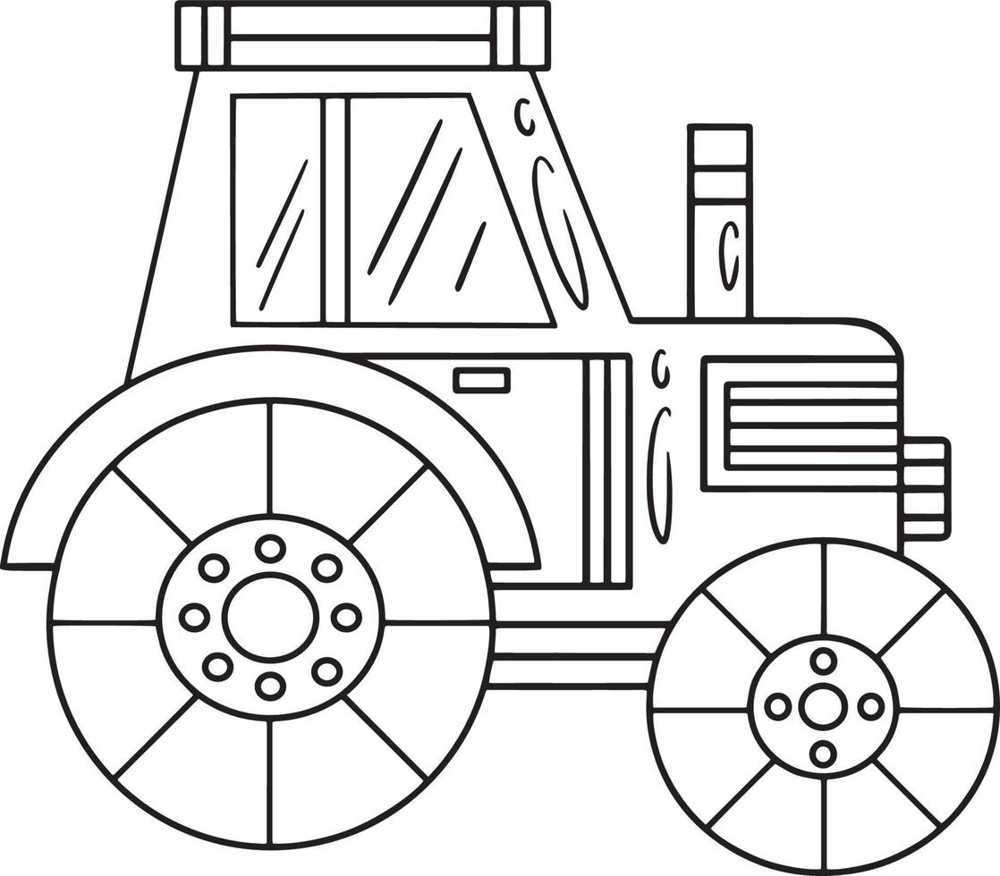 Tractor aislado página para colorear para niños vector