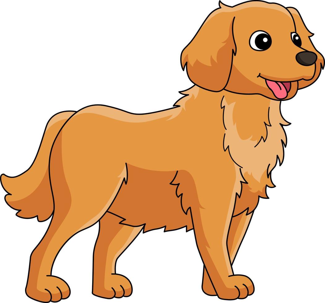 Golden Retriever Dog Cartoon Clipart Illustration vector