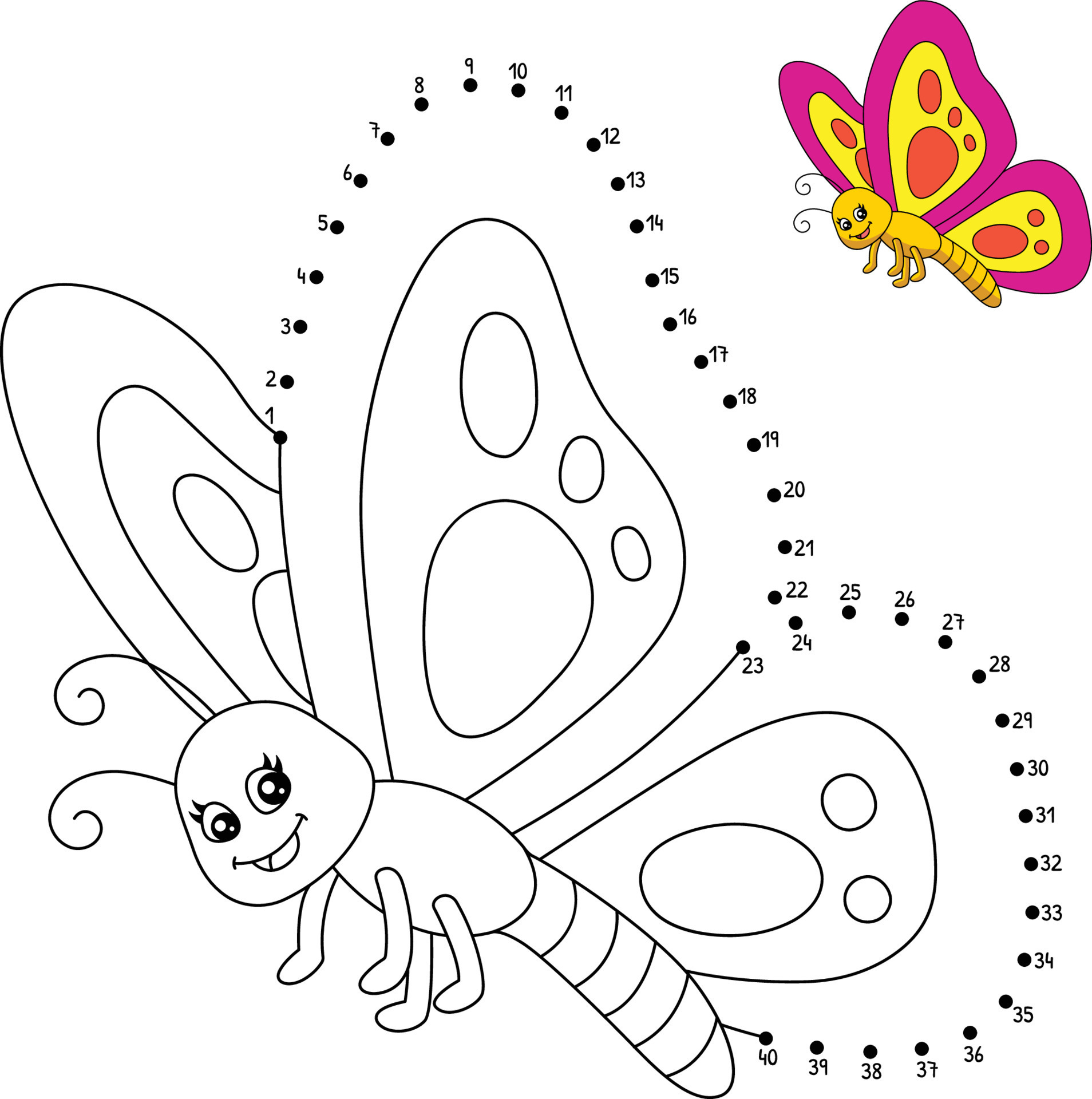 Dot To Dot Butterfly Coloring Page For Kids 8208788 Vector Art At Vecteezy Dot To Dot Butterfly Coloring Page For Kids 8208788 Vector Art At Vecteezy