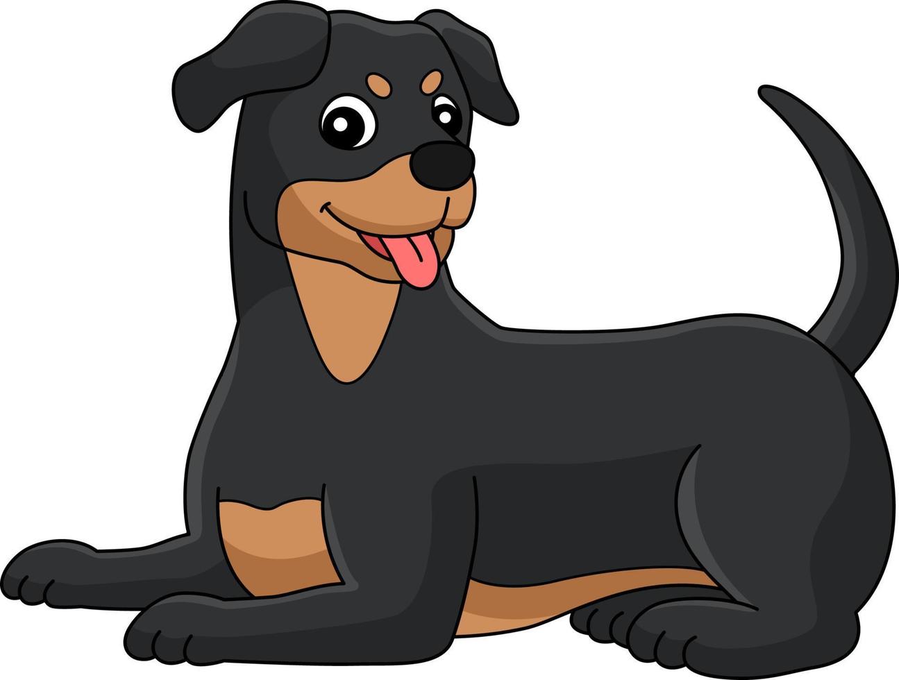 Ilustración de imágenes prediseñadas de dibujos animados de perro rottweiler vector