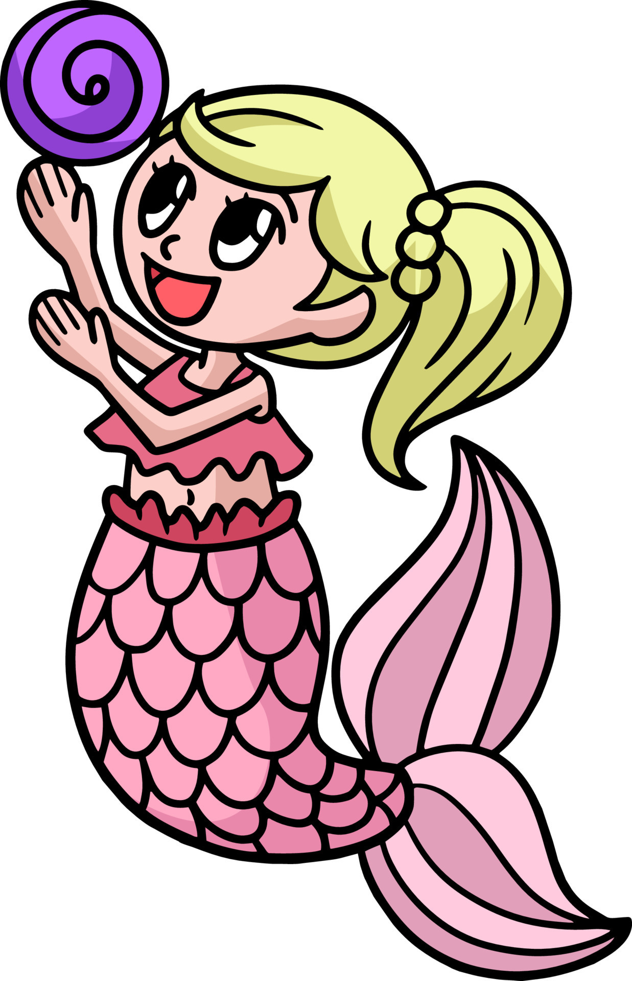 jugando sirena dibujos animados color clipart 8208797 Vector en Vecteezy