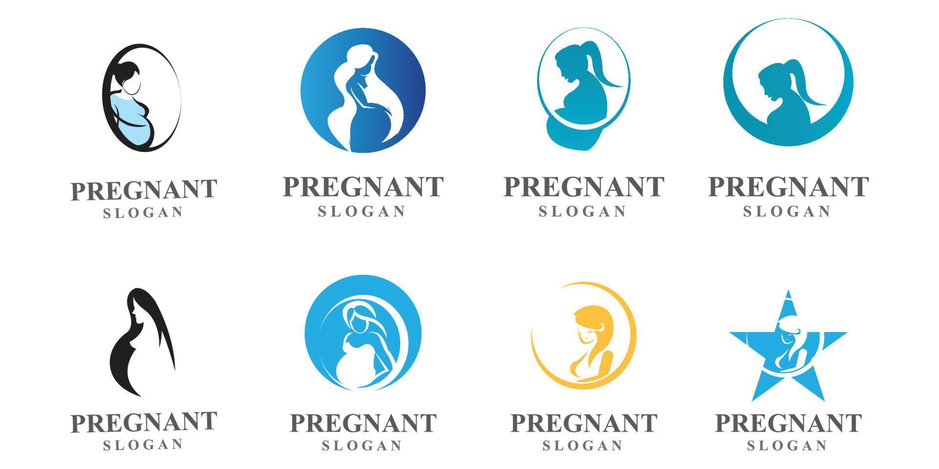 pregnant mother logo vector symbol
