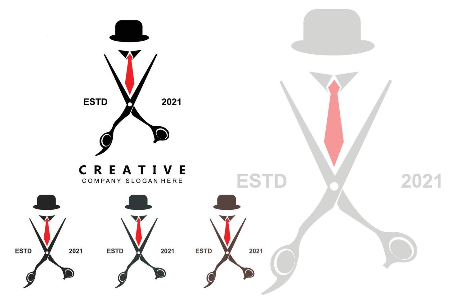 Barber tool scissors logo icon background symbol vector