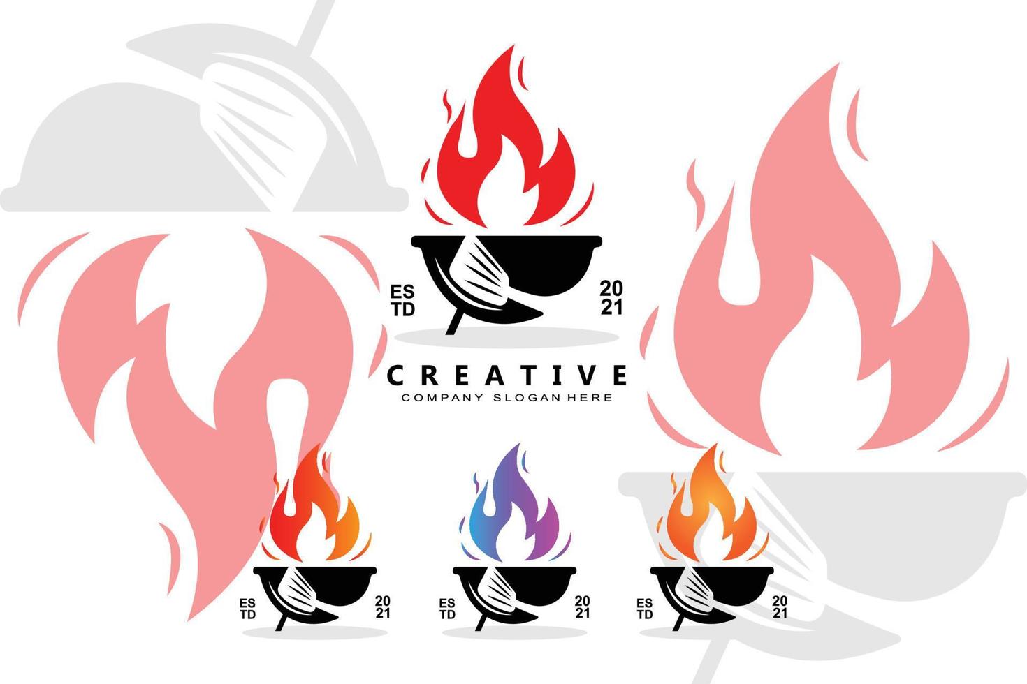 Barbeque Logo Design, roast beef illustration, grill icon vector