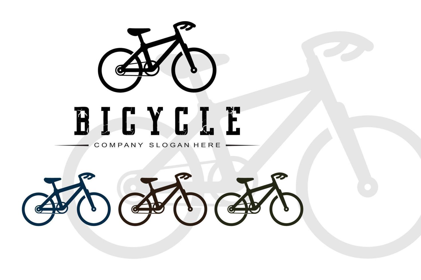 vector de icono de logotipo de bicicleta, vehículo para deportes, carreras, casual, cuesta abajo, plantilla retro