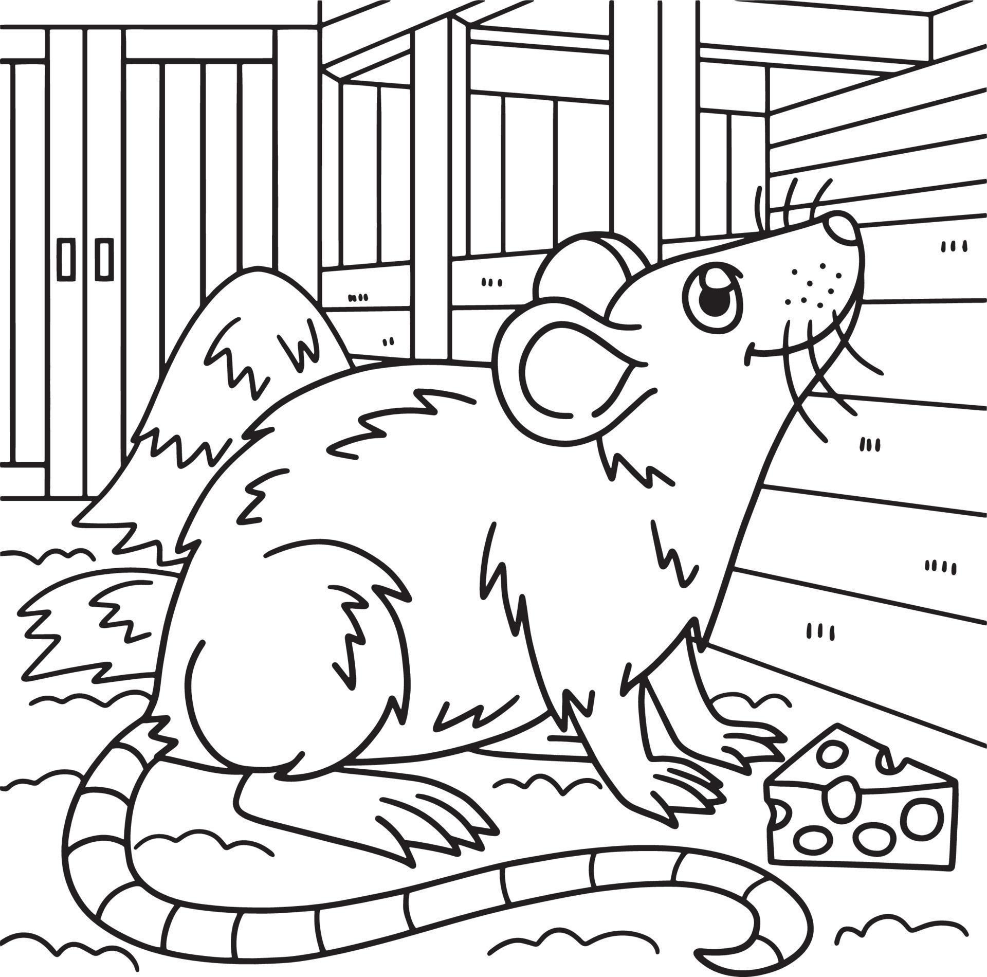 Mouse Coloring Page for Kids 8208882 Vector Art at Vecteezy