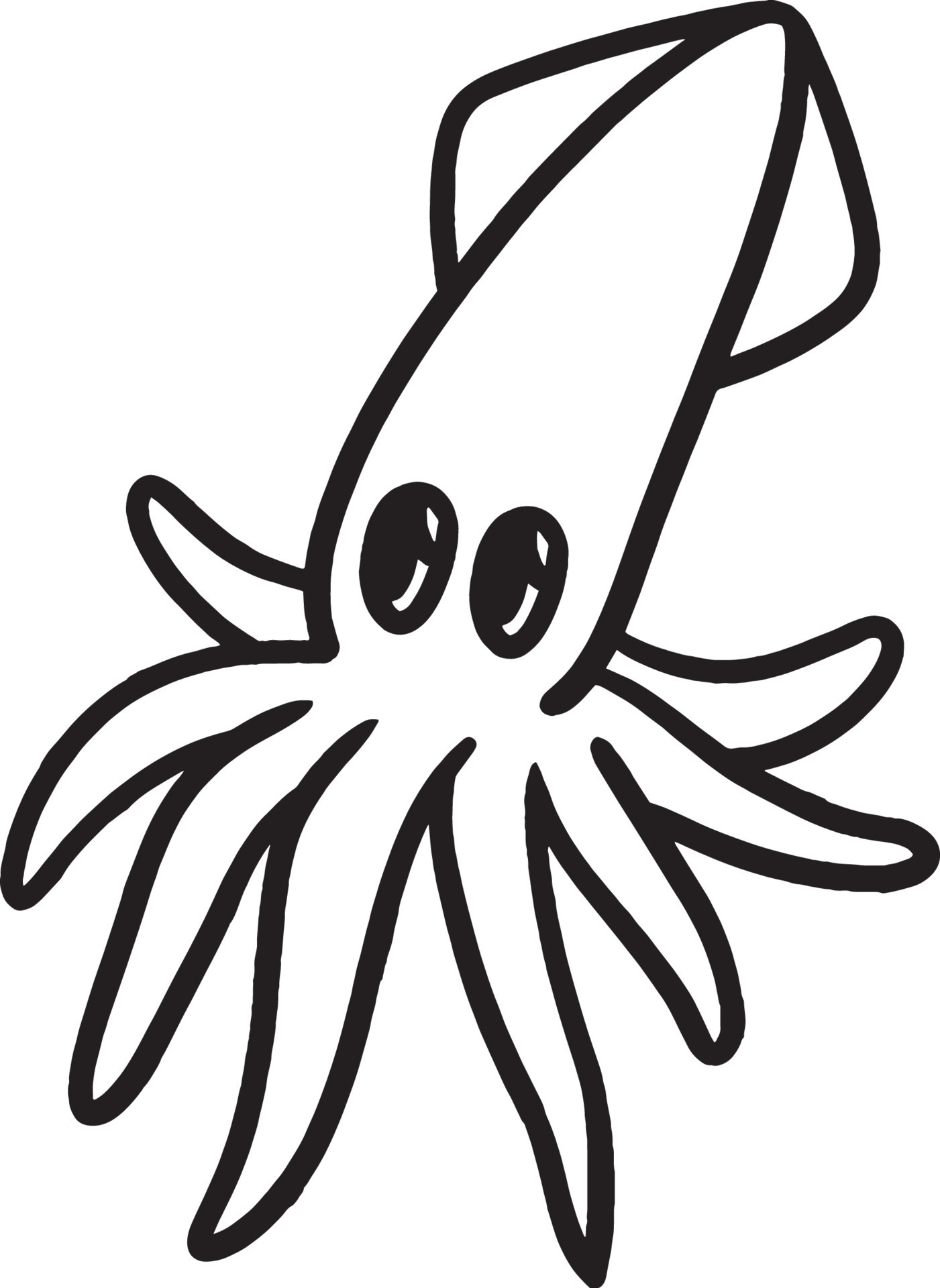 Squid Isolated Coloring Page for Kids 8208911 Vector Art at Vecteezy